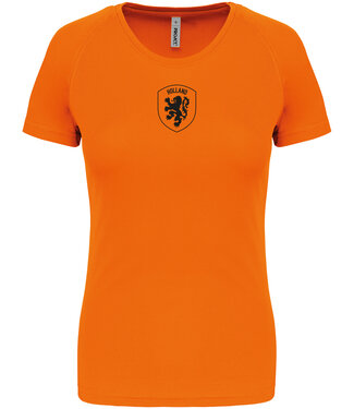 Oranje dames shirt met klein logo