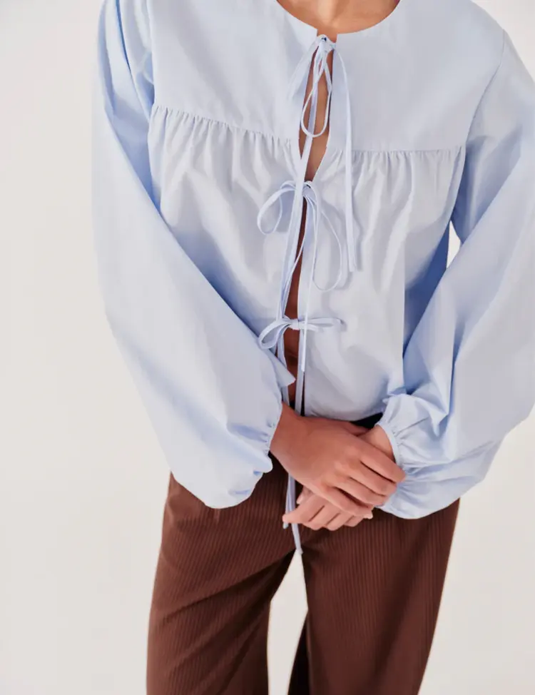 Designers Remix CLAIRE TIE Blouse Light Blue