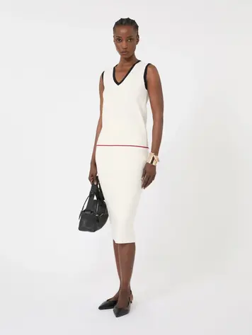 Max Mara Studio UMILE Top Blanc Bleu