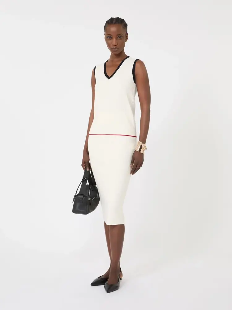 Max Mara Studio UMILE Top Blanc Bleu