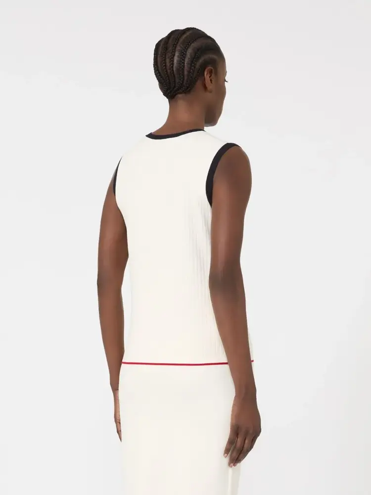 Max Mara Studio UMILE Top Blanc Bleu
