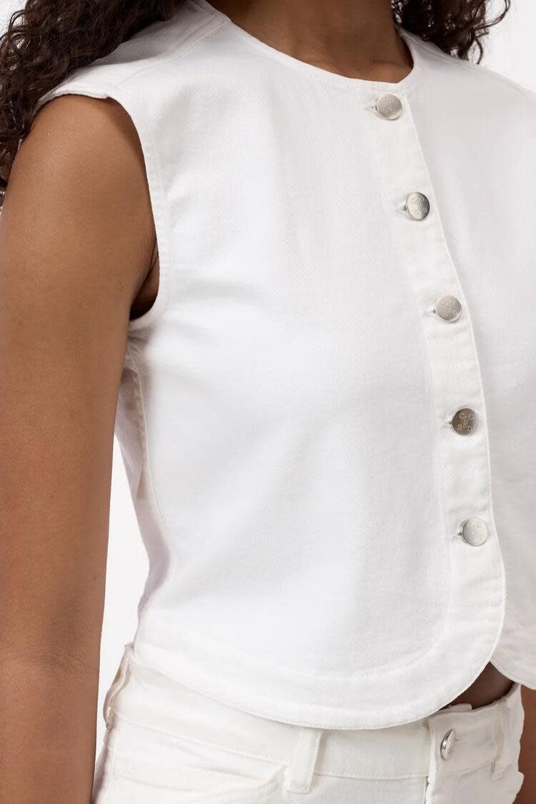 Closed C94770 Denim Vest White