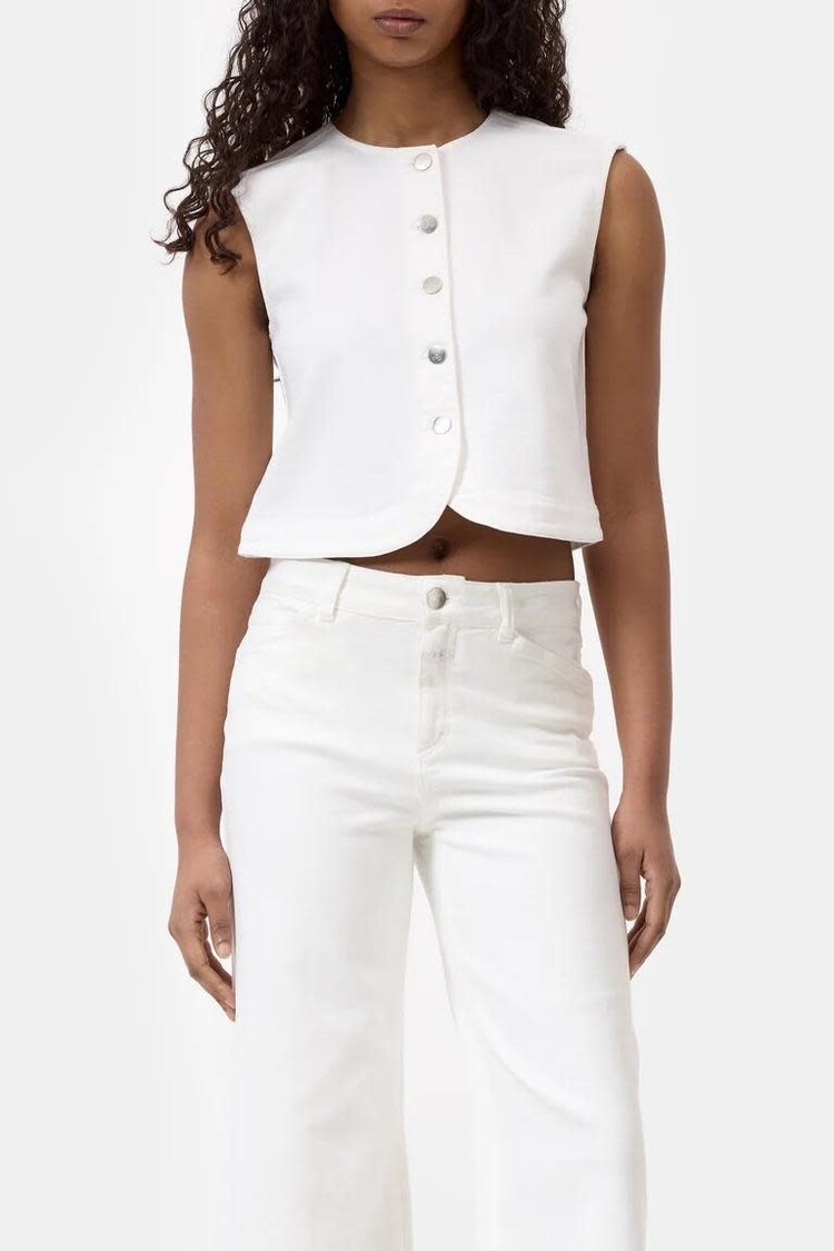 Closed C94770 Denim Vest White