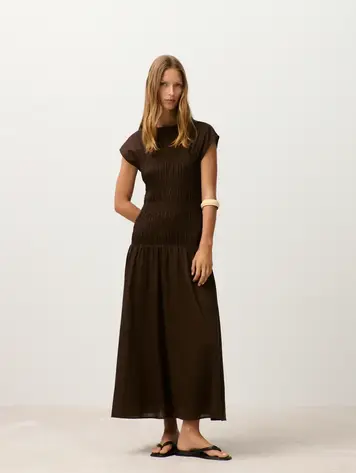 Closed SMOCKED Dress Maple Brown