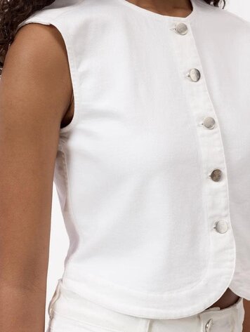 Closed C94770 Denim Vest White