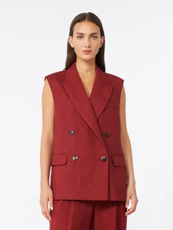 Max Mara Studio AIA Gilet Stone Red