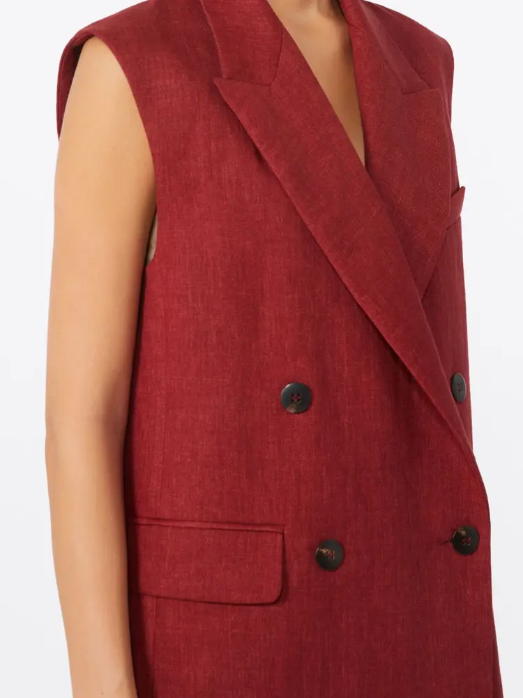 Max Mara Studio AIA Gilet Stone Red