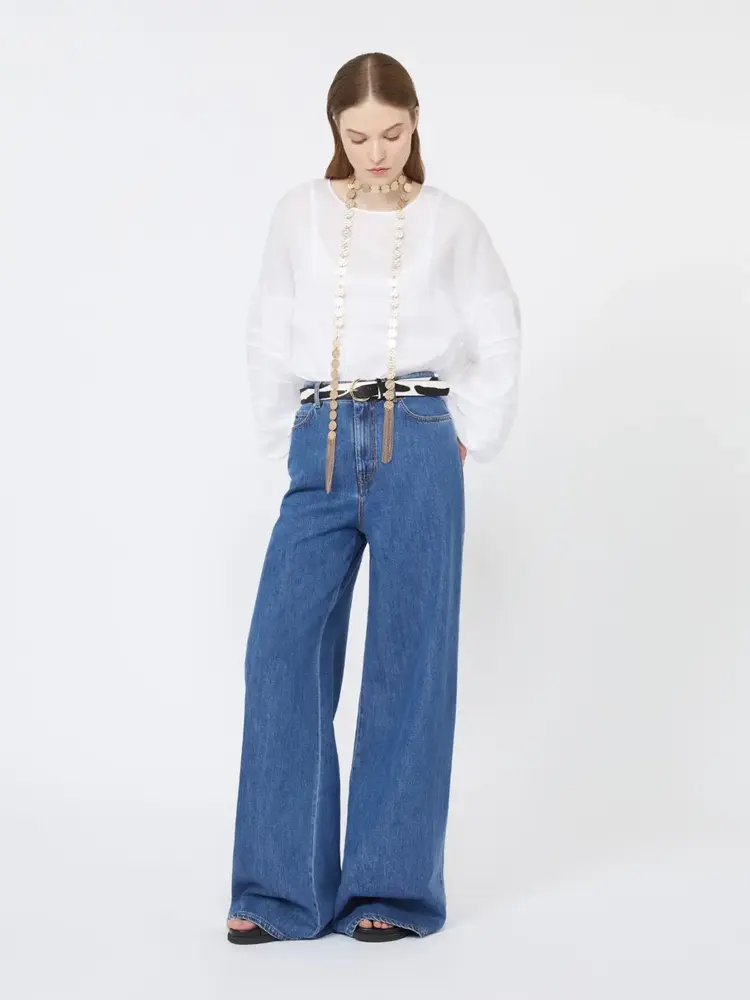 Max Mara Studio SARONG Blue Denim