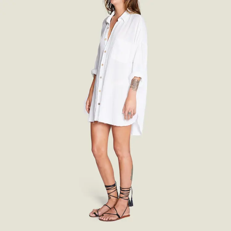 Maison Saint Julien MYKONOS Shirt Dress Off White-