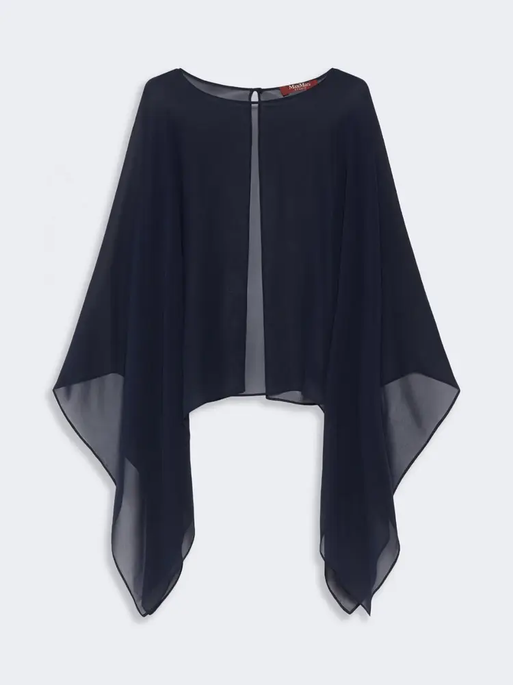 Max Mara Studio NEBBIE Foulard Top Soie Navy