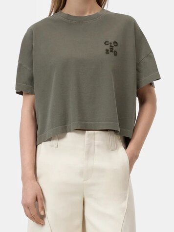 Closed Cropped Shirt Cypress Green