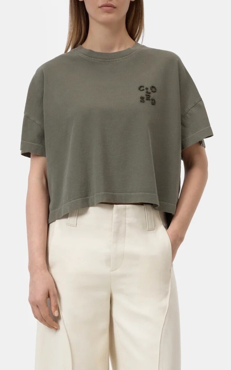 Closed Cropped Shirt Cypress Green
