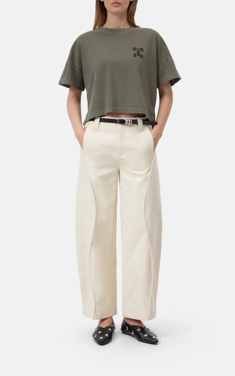 Closed Cropped Shirt Cypress Green