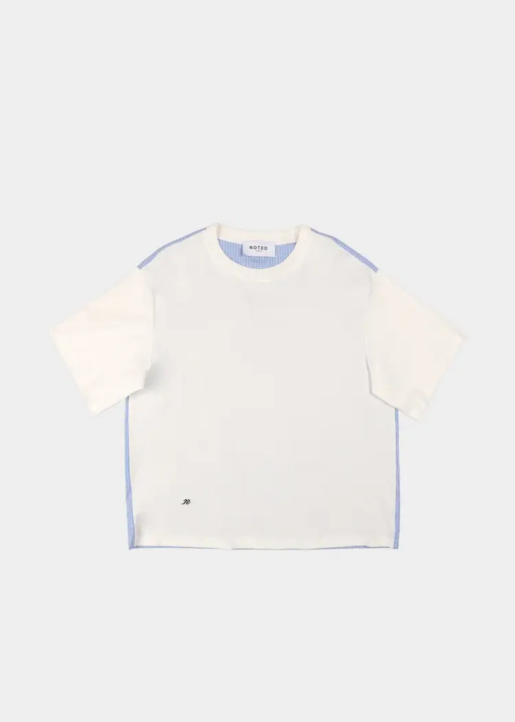 NOTED Antwerp COLI Tshirt - White/Blue Stripes