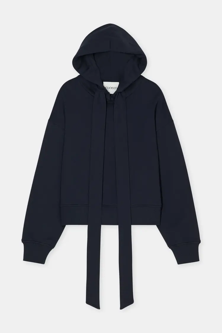 Closed Bow Tie Hoodie - Dark Night
