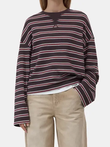 Closed C95375 Tshirt Stripes Brown