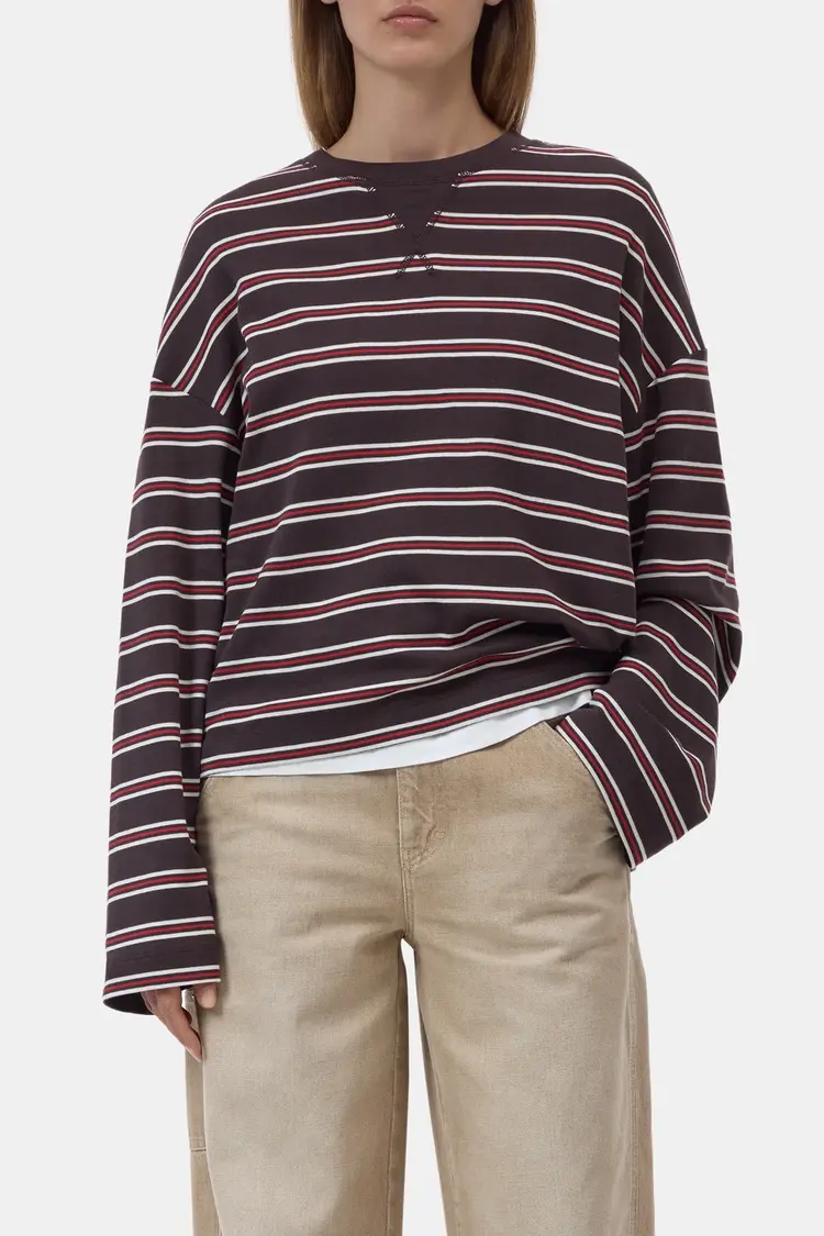 Closed C95375 Tshirt Stripes Brown