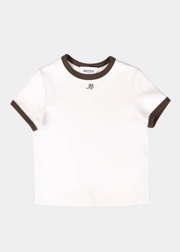 NOTED Antwerp DONNI Tshirt - White/Khaki