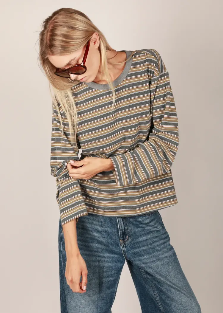 NOTED Antwerp DONNE Longsleeve Khaki Stripe