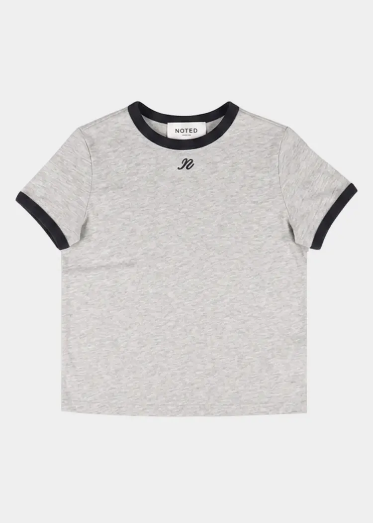 NOTED Antwerp DONNI Tshirt - Grey/Navy