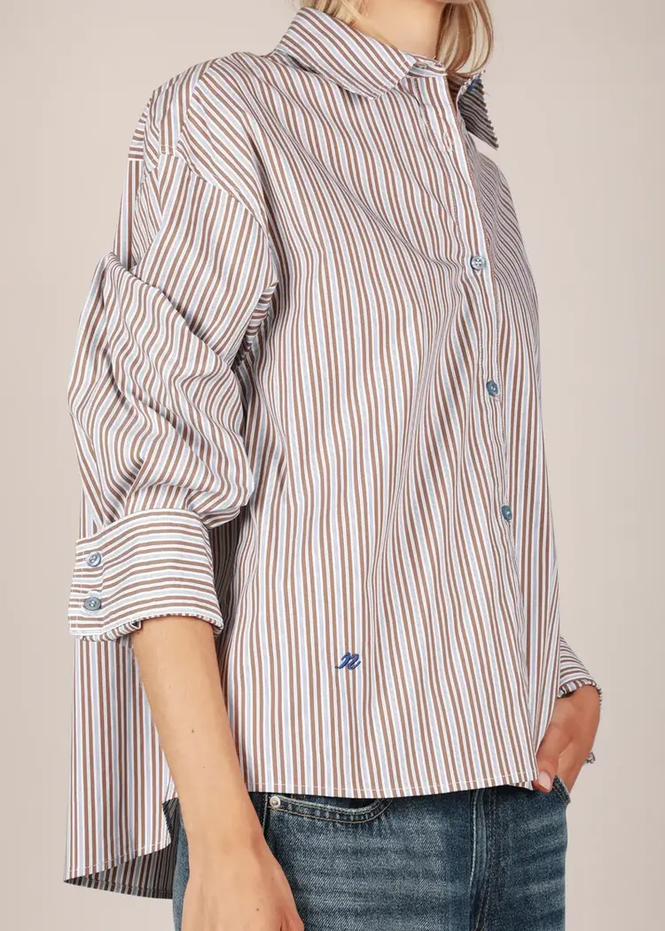 NOTED Antwerp ANNI Shirt Blue/Brown Stripe