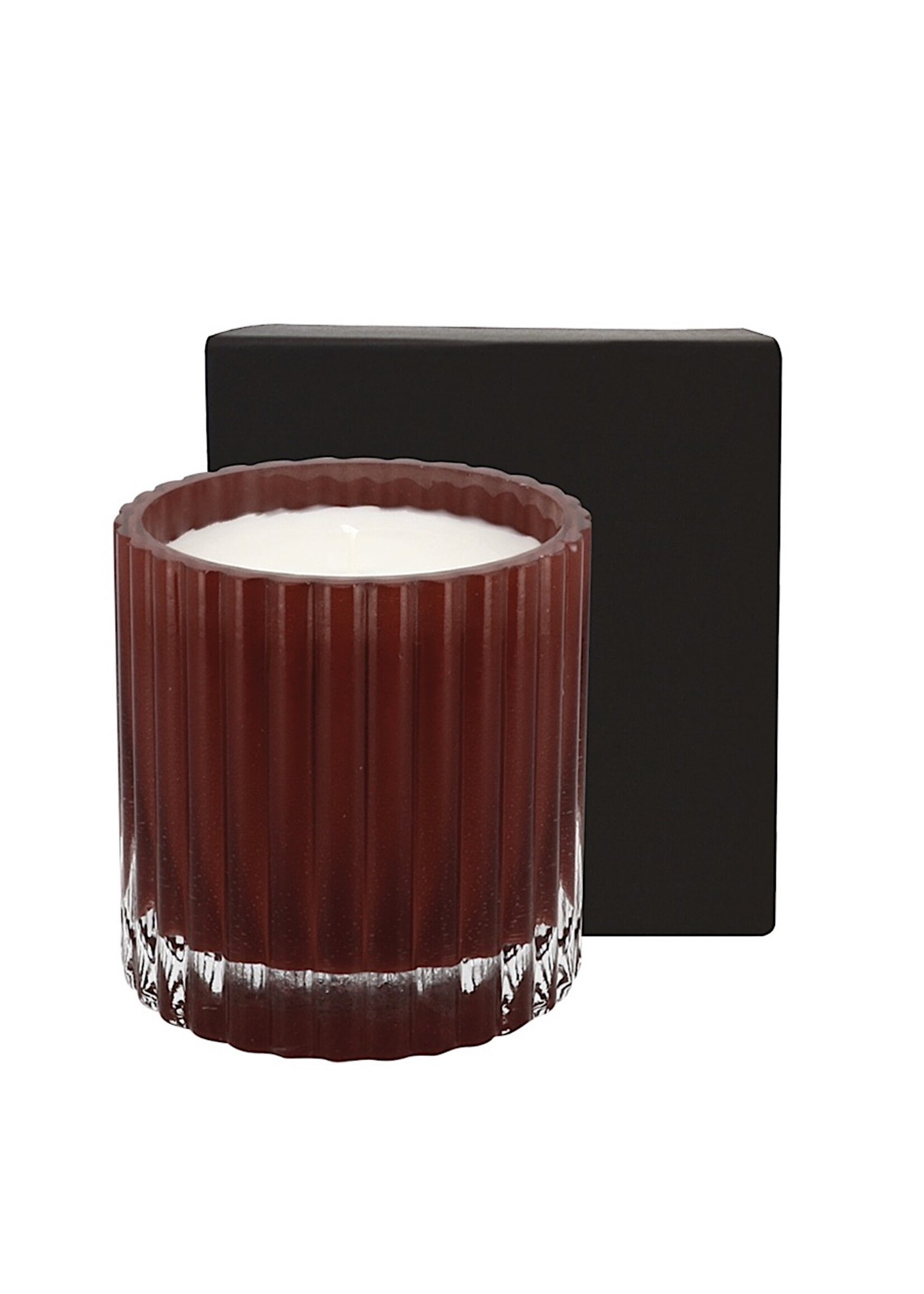 Gepersonaliseerde geurkaars in ribbelglas