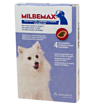 Milbemax Milbemax Kauwtabletten Hond Klein Chewy <5kg 4 tabl.