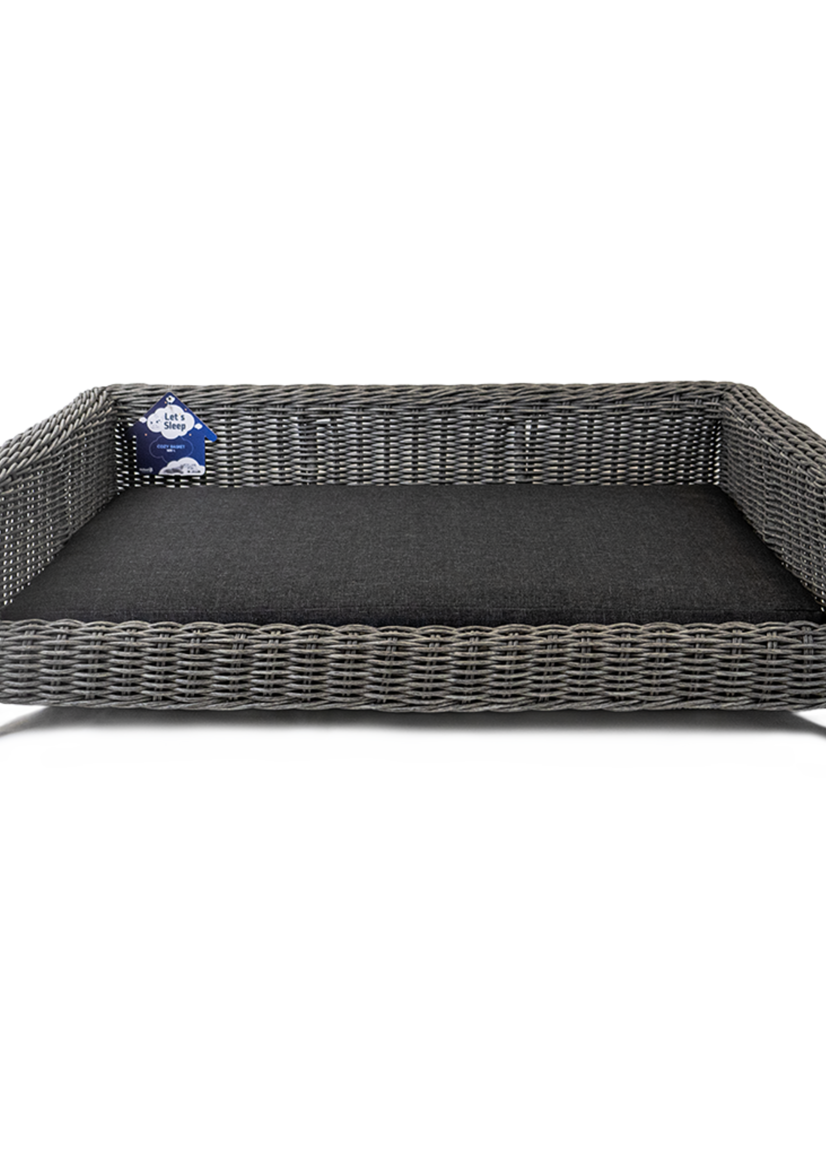 Let's Sleep Let's Sleep Cozy Basket Rieten Hondenmand XL Antraciet