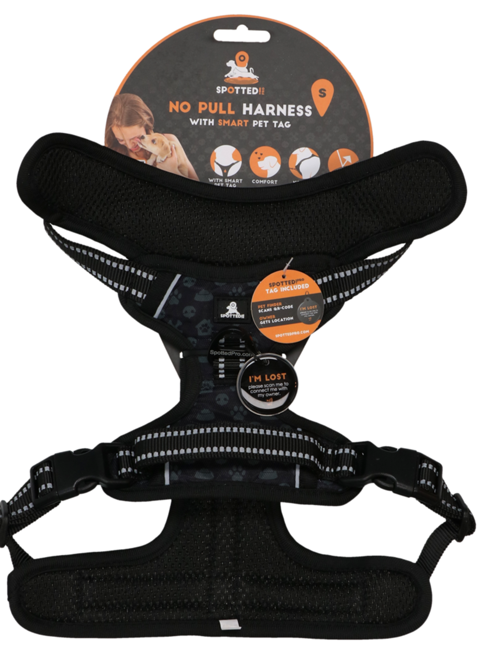 Spotted! Pro Spotted! Pro No Pull Harnas Donker Grijs S