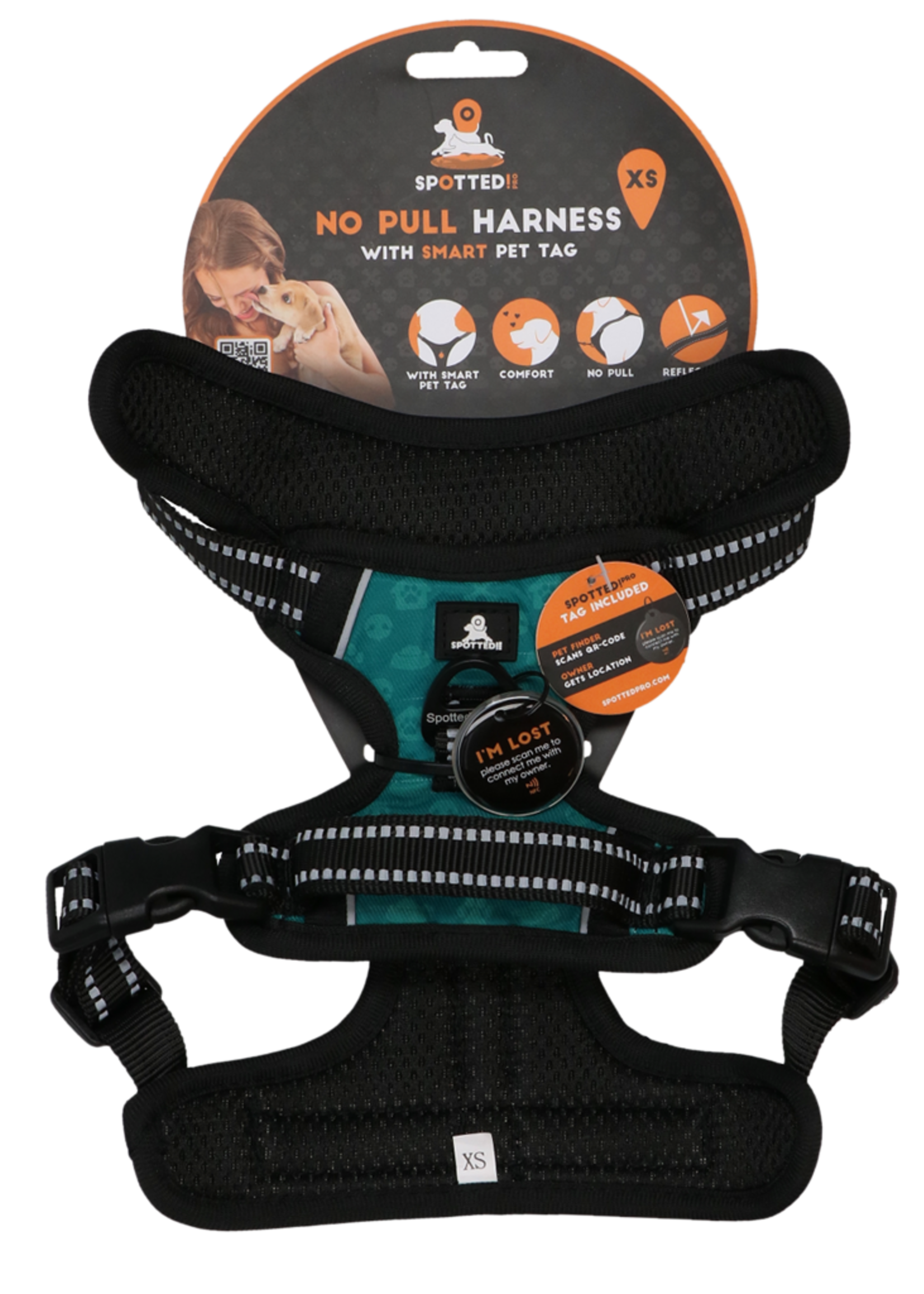 Spotted! Pro Spotted! Pro No Pull Harnas Groen XS