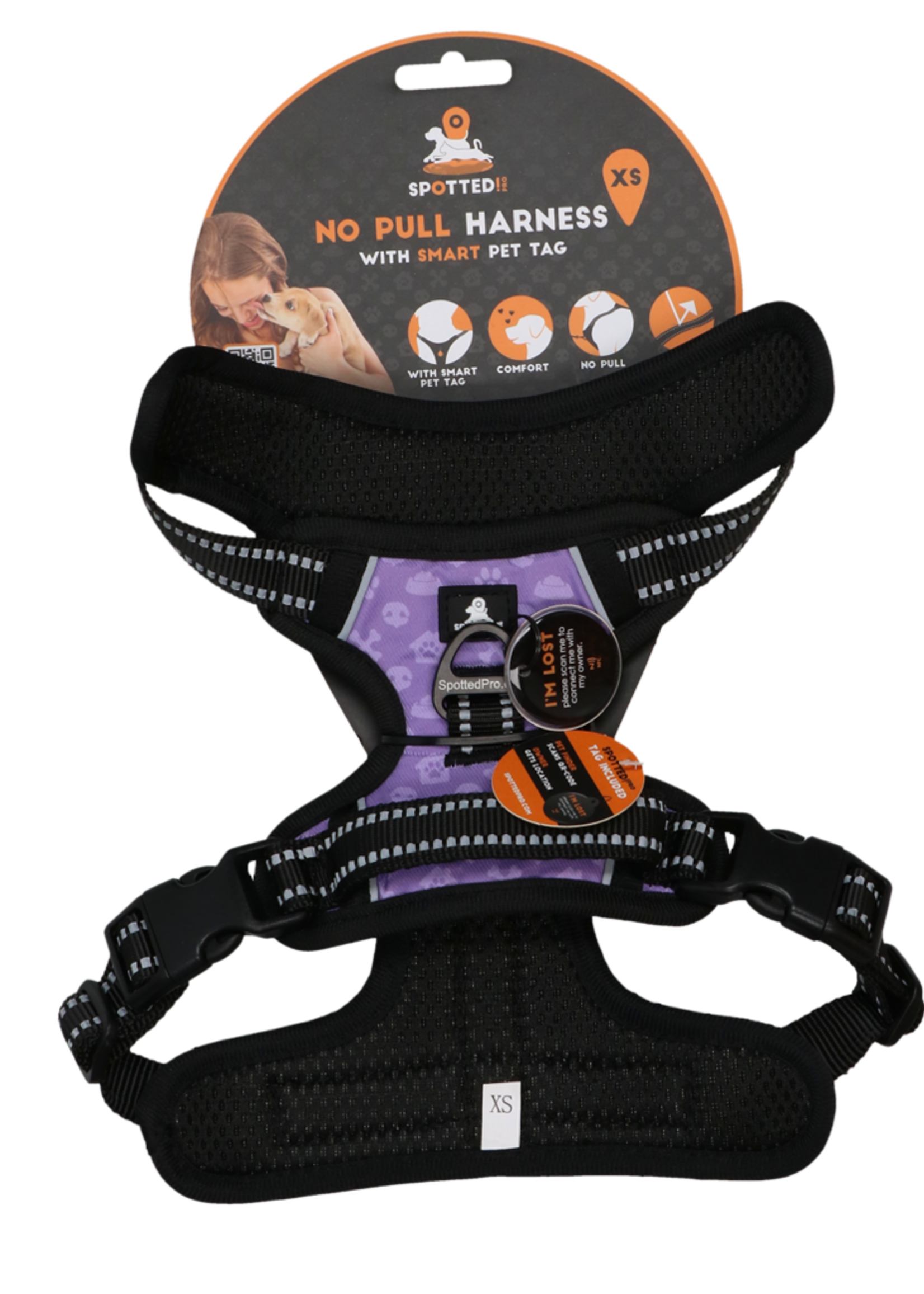 Spotted! Pro Spotted! Pro No Pull Harnas Paars XS