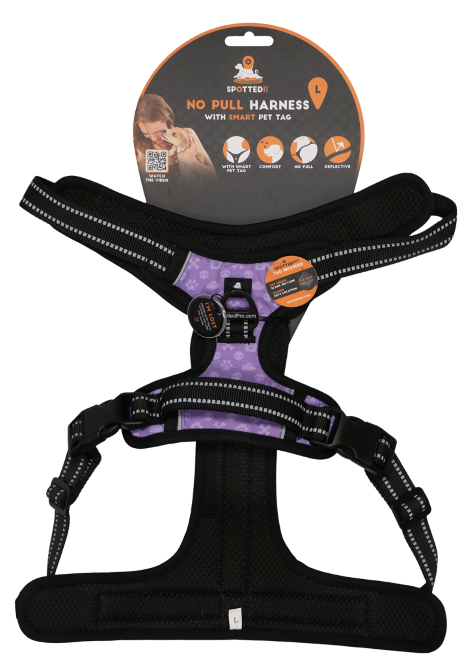Spotted! Pro Spotted! Pro No Pull Harnas Paars L