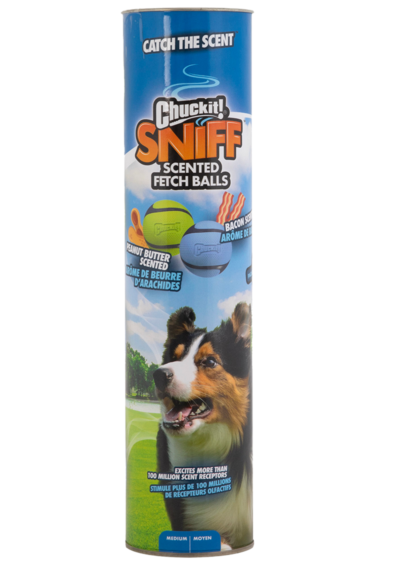Chuckit! Chuckit! Sniff Fetch Ball Bacon & Peanut Butter M 4-pack