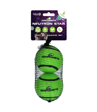 Dog Comets Dog Comets Tennisbal Met Pieper Neutron Star L Groen (2-pack)