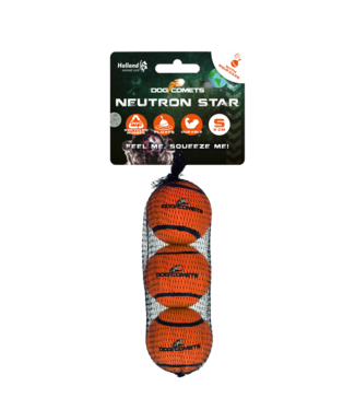 Dog Comets Dog Comets Tennisbal Met Pieper Neutron Star S Oranje (3-pack)