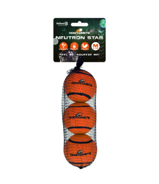 Dog Comets Dog Comets Tennisbal Met Pieper Neutron Star M Oranje (3-pack)