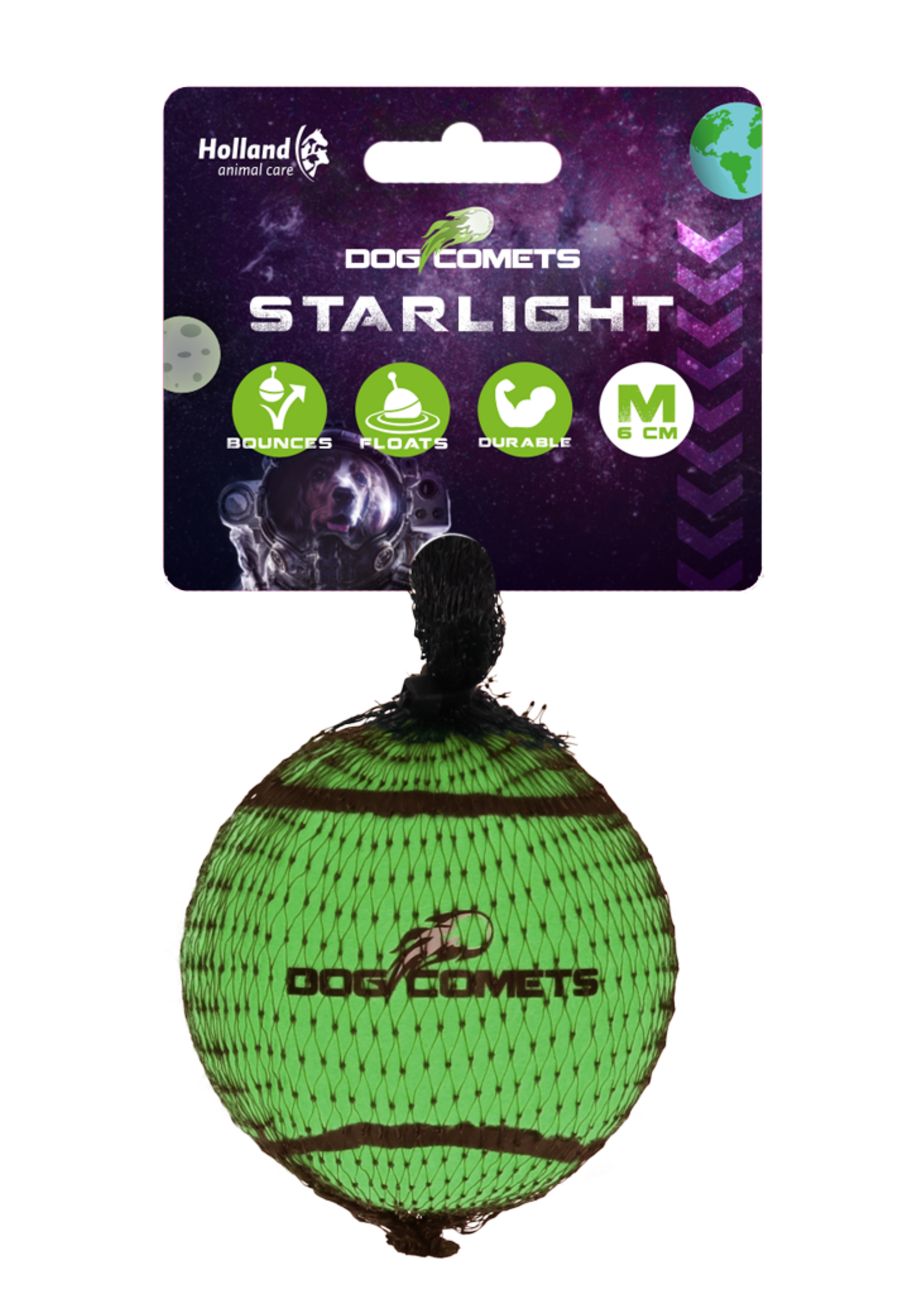 Dog Comets Dog Comets Tennisbal Starlight M Groen