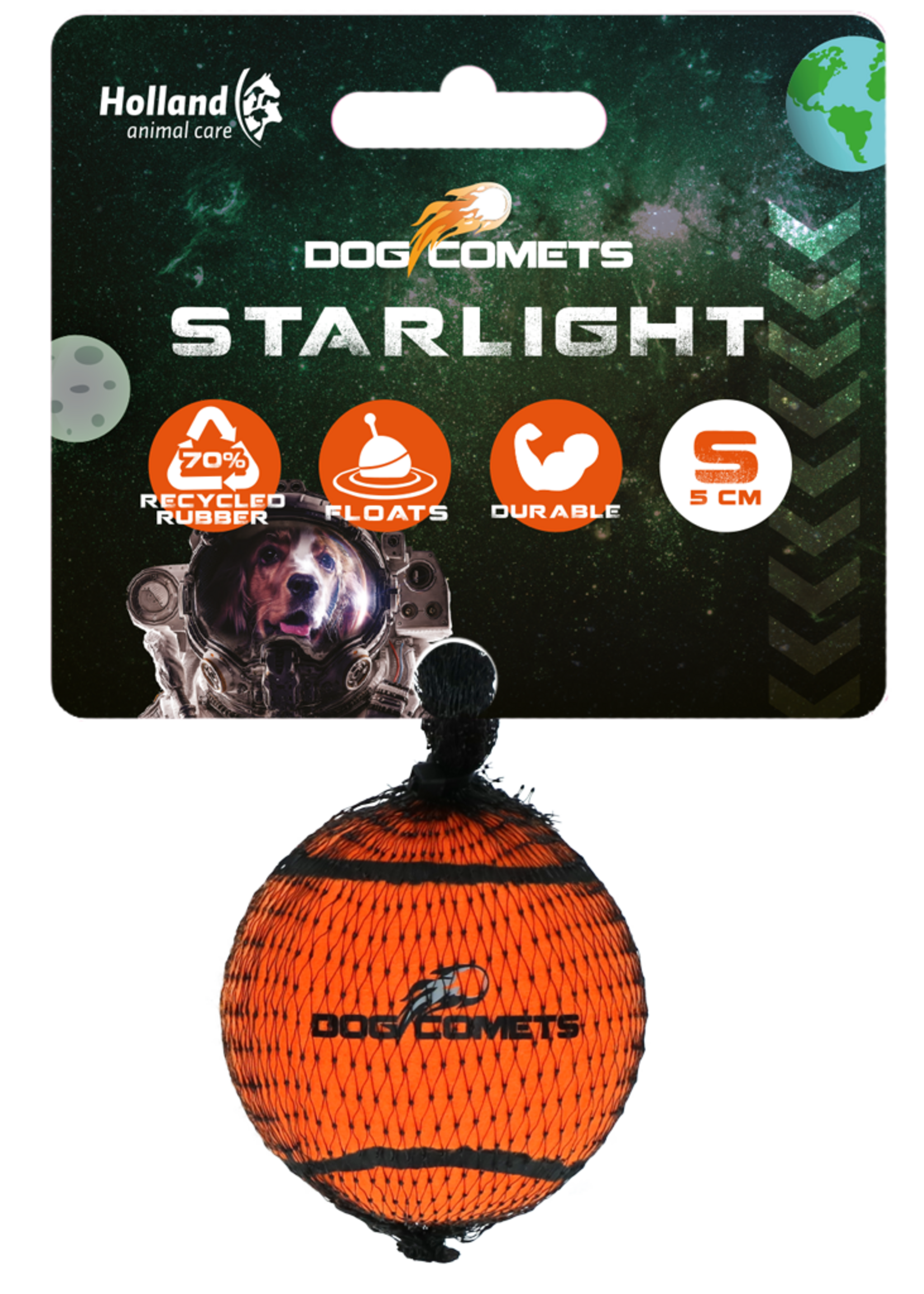 Dog Comets Dog Comets Tennisbal Starlight S Oranje