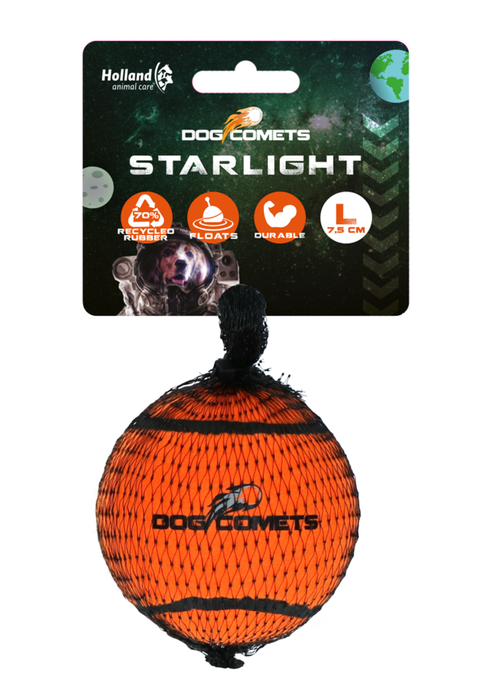 Dog Comets Dog Comets Tennisbal Starlight L Oranje