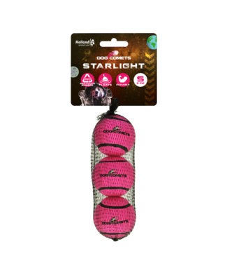 Dog Comets Dog Comets Tennisbal Starlight S Roze (3-pack)