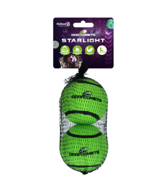 Dog Comets Dog Comets Tennisbal Starlight L Groen (2-pack)