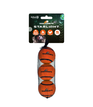 Dog Comets Dog Comets Tennisbal Starlight S Oranje (3-pack)