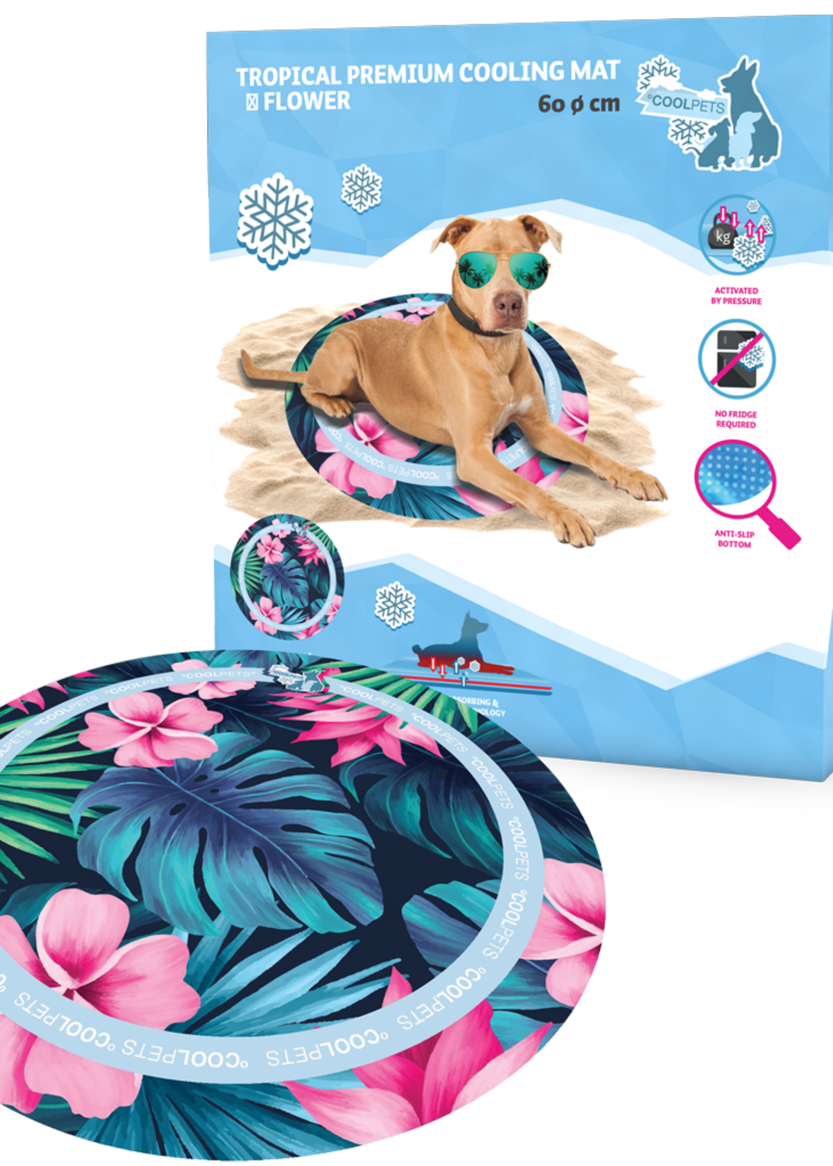 Coolpets CoolPets Tropical Premium Cooling Mat Flower
