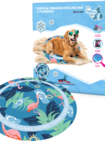 Coolpets CoolPets Tropical Premium Cooling Mat Flamingo