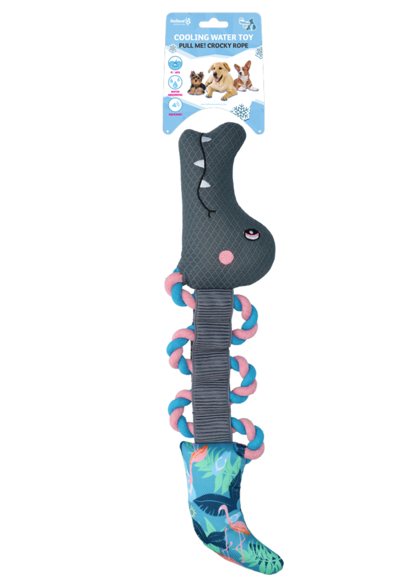 Coolpets CoolPets Pull Me! Crocky Rope Flamingo