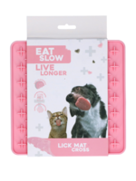 Eat Slow Live Longer Eat Slow Live Longer Lick Mat Cross Roze