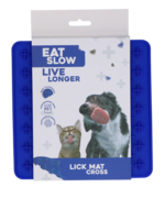 Eat Slow Live Longer Eat Slow Live Longer Lick Mat Cross Blauw