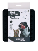 Eat Slow Live Longer Eat Slow Live Longer Lick Mat Cross Grijs
