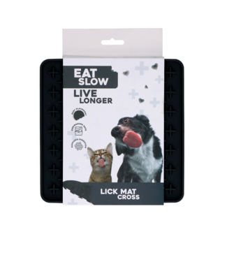 Eat Slow Live Longer Eat Slow Live Longer Lick Mat Cross Grijs