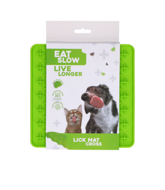 Eat Slow Live Longer Eat Slow Live Longer Lick Mat Cross Groen